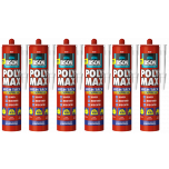Bison poly max high tack express - montagelijm - extra sterk - extra snel - wit - 6 x 440 gram
