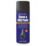 Rust-Oleum Stove & BBQ - hittebestendige lak - zwart - mat - spuitbus - 400 ml