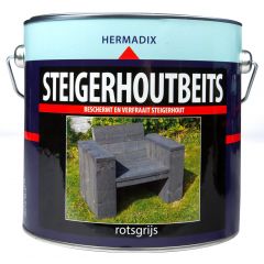 Hermadix steigerhoutbeits rotsgrijs - 2,5 liter