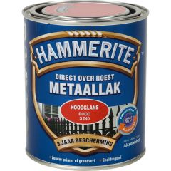 Hammerite direct over roest metaallak hoogglans rood - 750 ml.