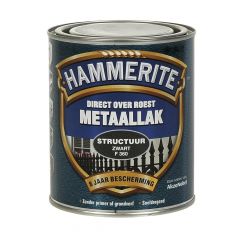 Hammerite direct over roest metaallak structuur zwart - 750 ml.