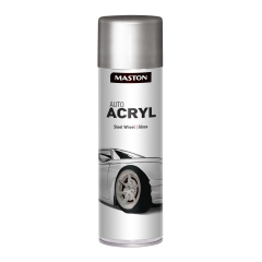 Maston Auto Acryl Wheel Spray - Hoogglans - Steel Wheel - Grijs - velgenlak - 500 ml