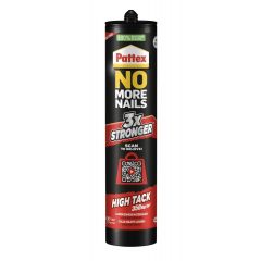 Pattex No More Nails High Tack - 3x Stronger - lijmt zware materialen - wit - 390 gram