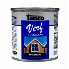 Tenco verf zijdeglans zwart (RAL 9005) - 250 ml