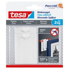 Tesa powerstrips klevende spijker voor behang & pleisterwerk 2 kg. - 2 stuks